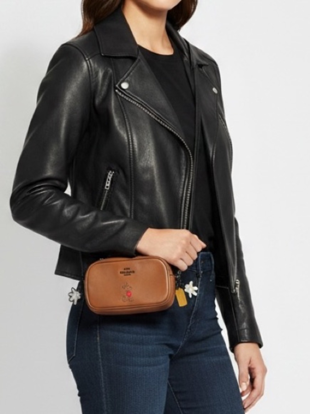 Disney x Coach Brown Leather Crossbody Bag